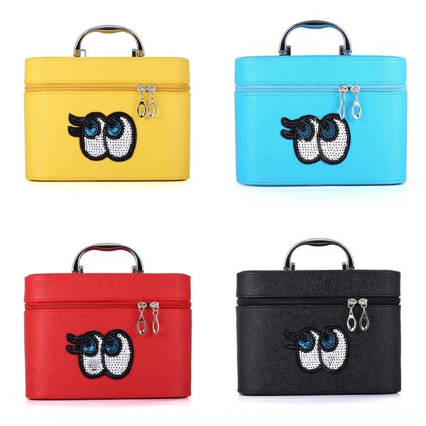 

l9rgh big eyes cosmetic bag make-up mijid portable new capacity korean mini large cosmetic case can bag
