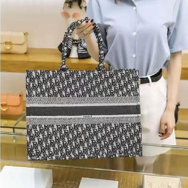 

tote bags 6-color luxury and fashion women's shopping bag handbag with ribbon, large capacity, material selection, canvas, lightweight,, Black;red