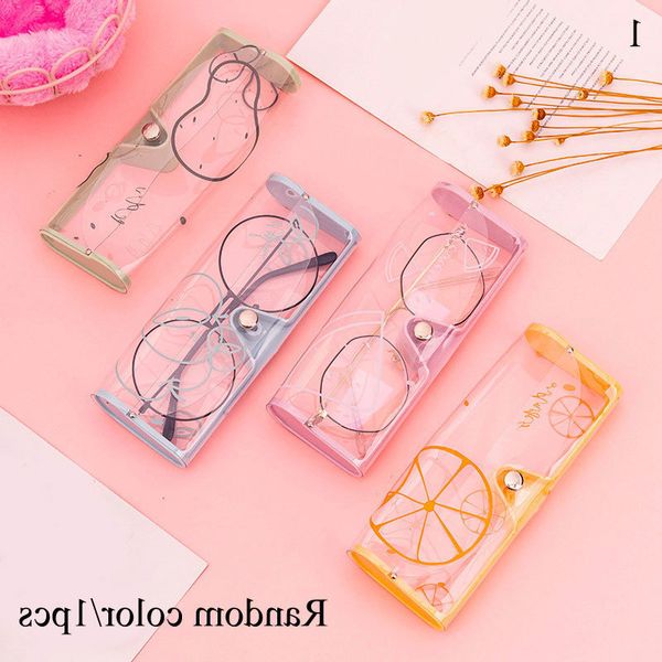 

cactus sunglasses cartoon pvc fruit printed letter transparent case carry box eyewear accessories glasses container