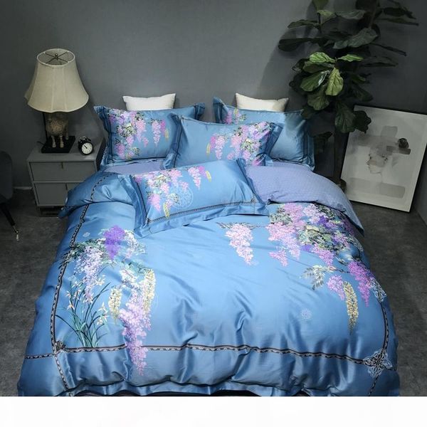 

botanical flower print bedding set rich color antique floral pastoral duvet cover bedsheet set pillowcase  king size jpcs