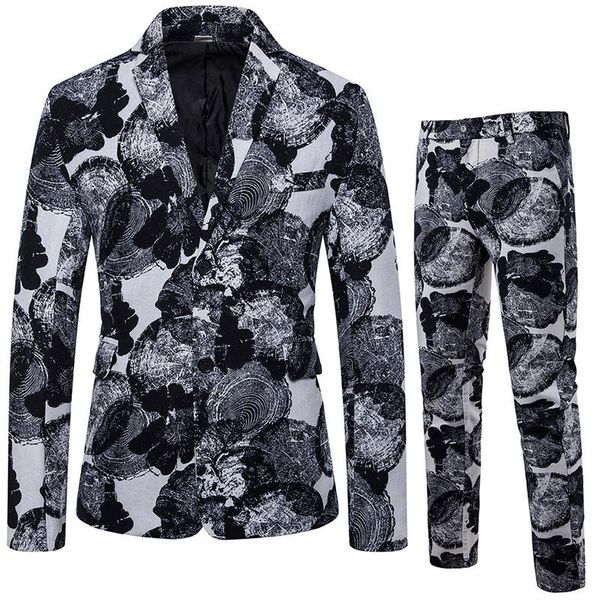 

men's suits & blazers checked summer suit two-piece skinny male jacket lates design performer coat pants casual stagerman dress the lis, White;black
