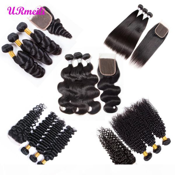 

10 бразильские глубокая волна фигурного девственные волос человеческих связки с волной закрытия тела прямо странной фигурным глубоко бразиль, Black;brown