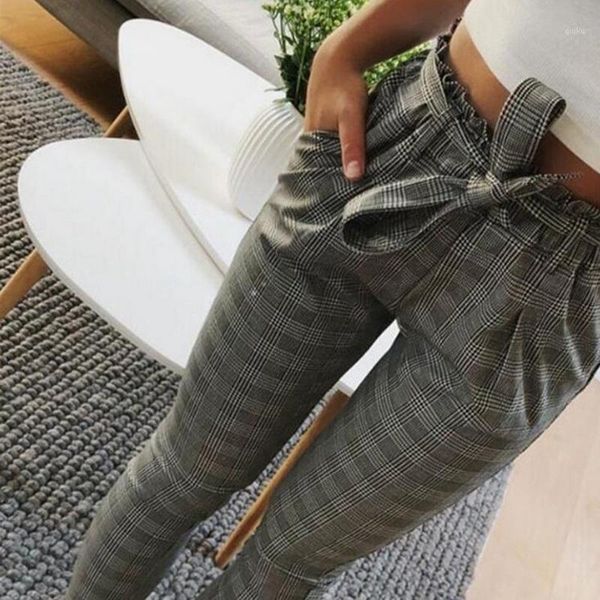 

lasperal 2018 new spring striped high waist harem pants women bowtie elastic waist trousers female stringyselvedge casual pants1, Black;white
