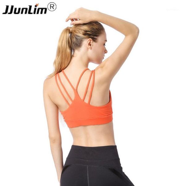 

gym clothing women's sports bras for running yoga bra pilates athletic backless tank women fitness push up pad sportswear1, White;black