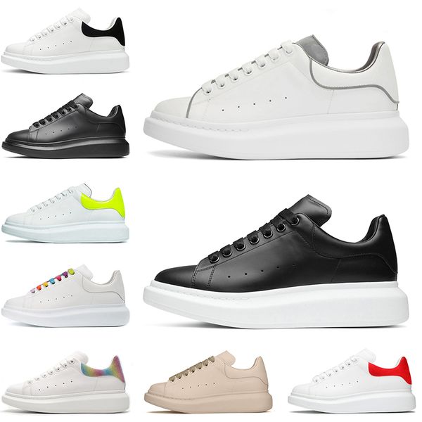 

2021 womens mens reflective 3m white leather platform sneakers flat men casual designers shoes suede sports sneakers trainers, Black