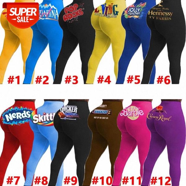 

women leggings casual candy color print high waist jogging elastic sportwear pants women bodycon trousers outfit sweatpants #tc5n, Black;white