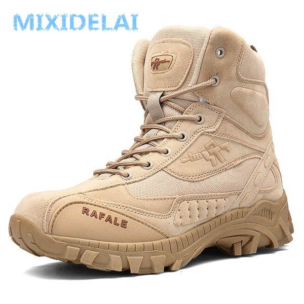 

casual men brand military leather boots special force tactical desert combat mens boots outdoor shoes ankle, Black
