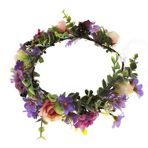 

12 pcs ldyllic floral flower crown festival headband women hair accessories bridesmaid girl floral garland wedding qylvvu