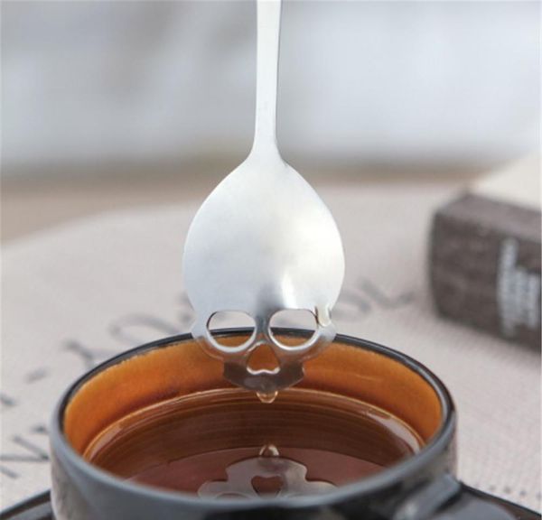 

stainless steel sugar skull spoon creative cutlery dessert coffee scoop food grade candy teaspoon jllwms trustbde
