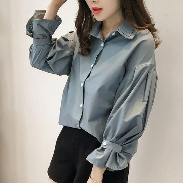 

autumn spring blouses shirts women slim casual shirts ladies loose blouses, White