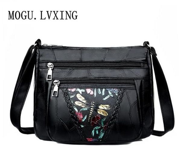 

mogu.lvxing women's handbag 2020 new leather shoulder bag fashion designer stitching sheepskin crossbody bag factory direct sale