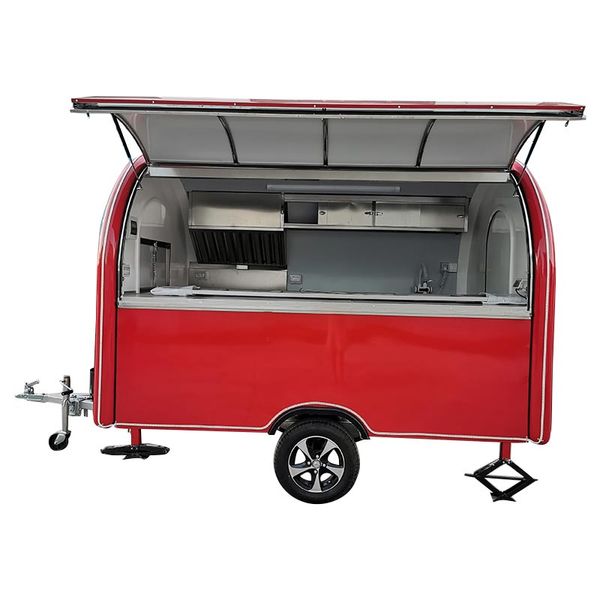 

red food truck cateing trailer snack trailer