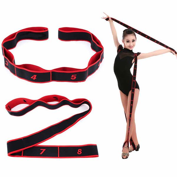 

yoga stretch strap latin dance elastic stretch belt exercise pull strap yoga fitness resistance band for adults kids ballet,pilates