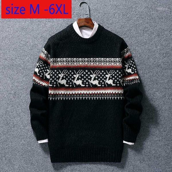 

new fashion autumn youth men loose winter casual computer knitted o-neck pullovers thick striped plus size lxl2xl3xl 4xl 5xl 6xl1, White;black