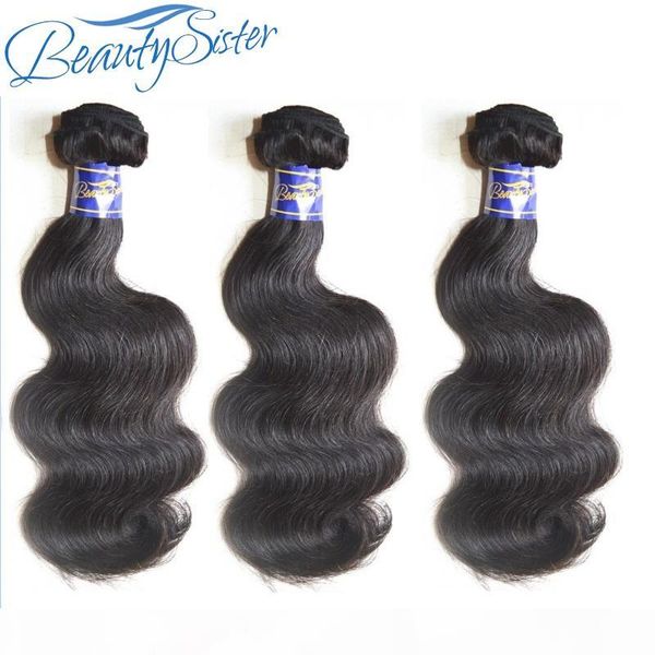 

beautysister hair products virgin peruvian body wave human hair bundles 3pcs lot unprocessed remy human hair weave fast dhl express, Black