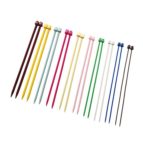 

sewing notions & tools 1set 20 pcs 37cm 2.0-6.5mm multicolor plastic knitting needles single pointed, Black