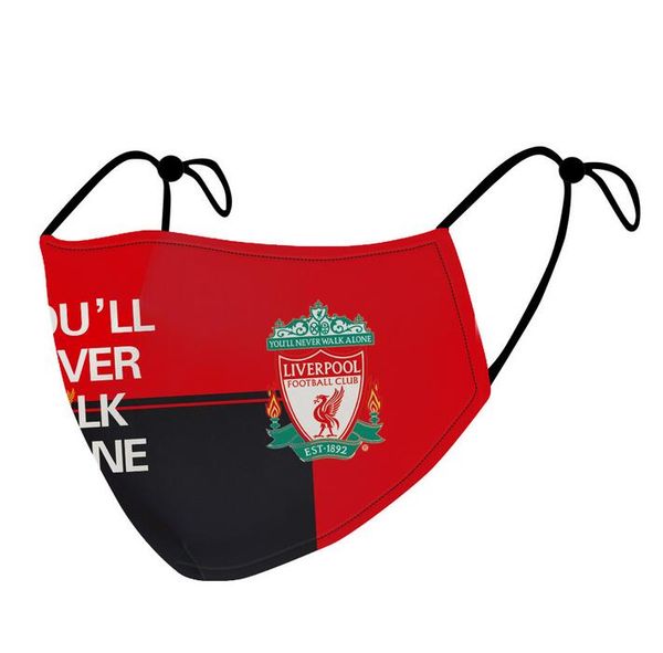 

15color real madrid barcelona basketball soccer mask cotton football team fans mask adjustable breathable sports outdoor washable reusable, Black