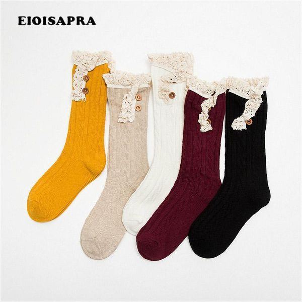 

eioisapra]new sale button lace socks women knitted fall/winter boots socks cuffs fashion leg ladies' meias1, Black;white