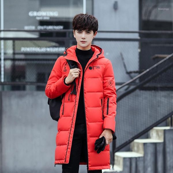 

2020 new men parka winter jacket mens printed cotton men clothing business casual parka coats thick warm hooded coat1, Black