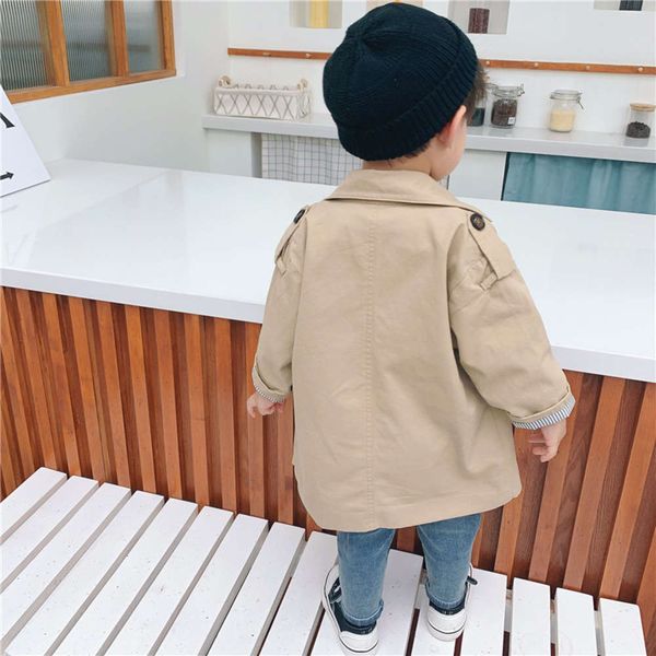 

color windbreaker 2020 new children's pure spring and autumn cloth boys' handsome coat fashion girls' lapel cardigan ia099 zq, Black