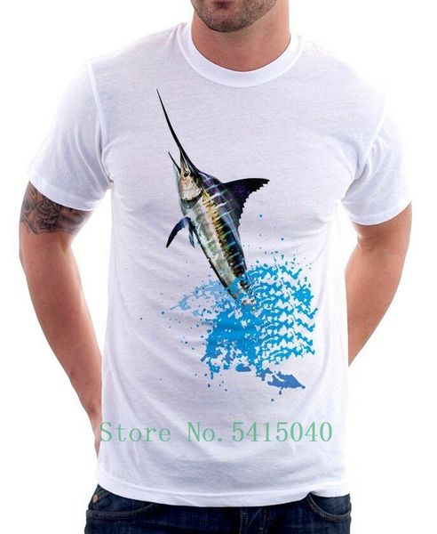 

blue marlin game fishing white boat fish printed t shirt clothing summer man concert t shirts sport hooded sweatshirt hoodie