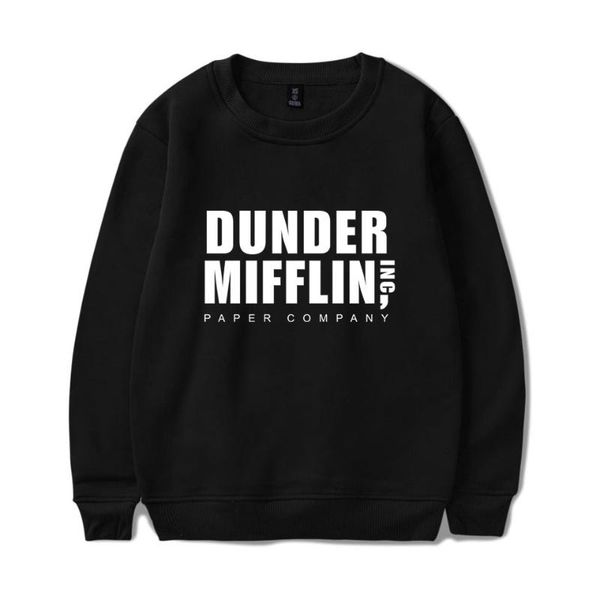 

the office tv show dunder mifflin men women long sleeve pullover autumn winter sweatshirts comfortable cotton hoodie sweatshirt, Black