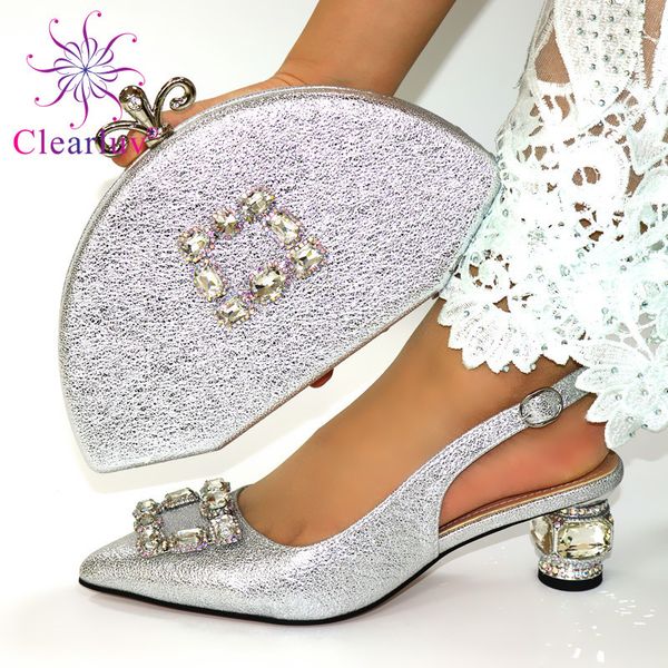 

italian shoes with matching bag set decorated with appliques african shoes and bags matching set elegant italian women pumps 1007, Black;white