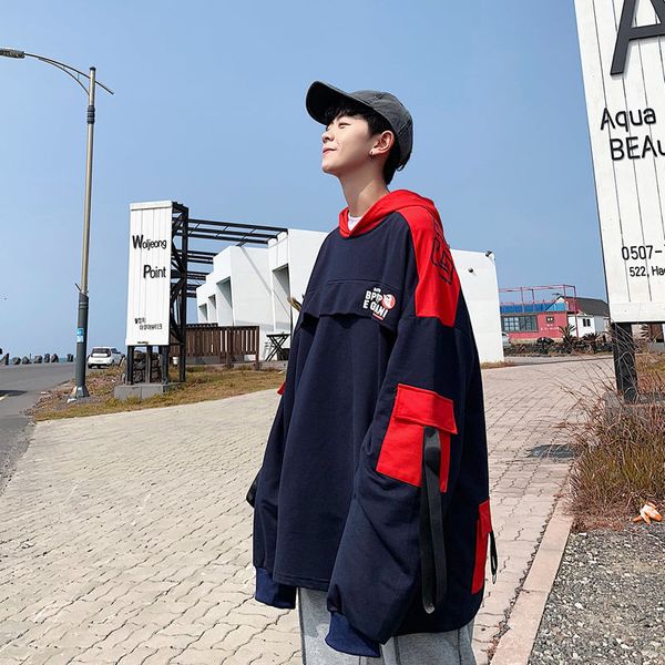 

2021 male sweatshirt spring and autumn new cap collar cover beat youth m-5xl jg7l, Black