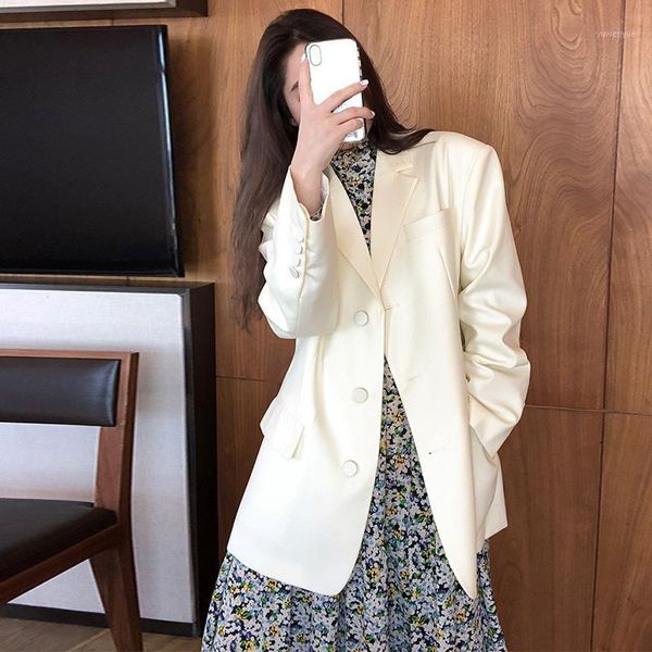 

ewq] autumn 2020 new sweet women jacket korean women suit long sleeve loose suit ladies blazer ladies office coat1, White;black