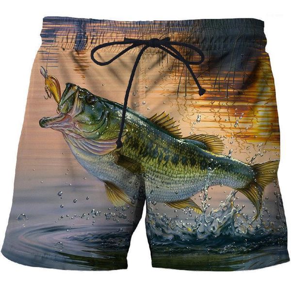 

men's summer sports shorts quick dry blessing 3d style arowana gold surf wear sweat resistant cool mens 20201, White;black