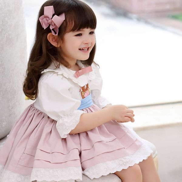 

spanish children's 2020 girl princs autumn new long sve drs, Red;yellow