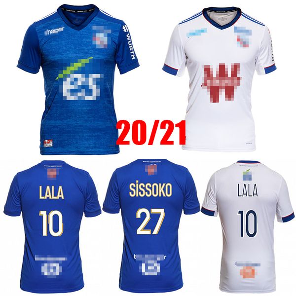 

2020 2021 maillot rc strasbourg alsace soccer jerseys 20 21 football shirts djiku thomasson lala mothiba sissoko football jersey, Black