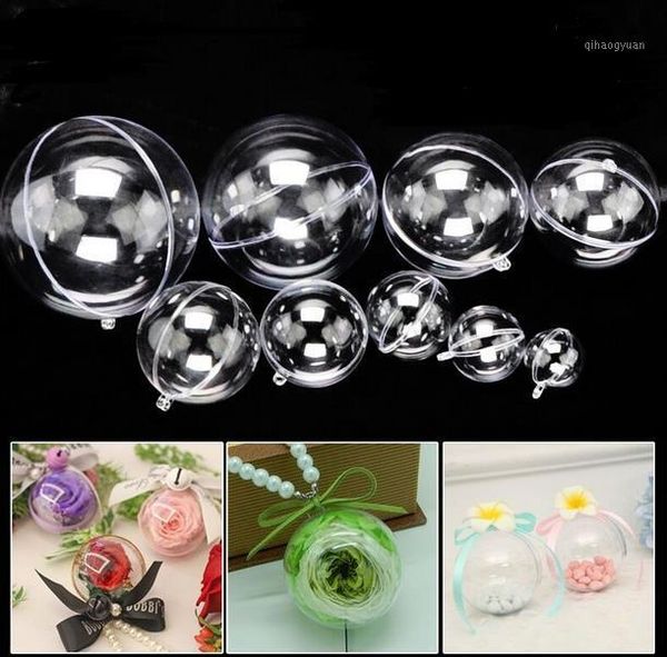 

200pcs 5cm/8cm/10cm beauty transparent hanging christmas ball baubles clear plastic christmas ornaments fast shipping1