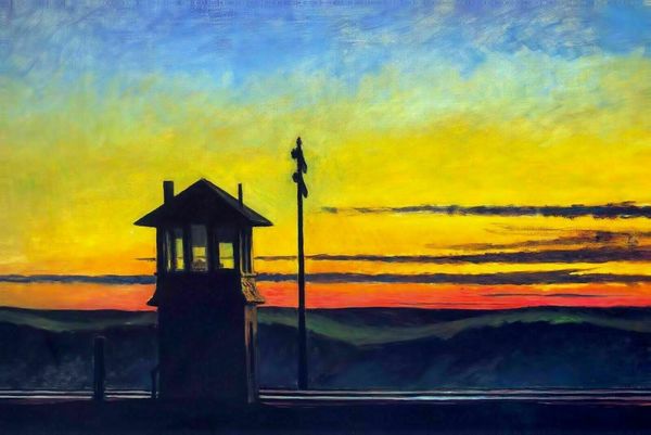 

edward hopper железная дорога закат домашнее украшение расписанную hd картин печать холст, масло wall art pictures 201022