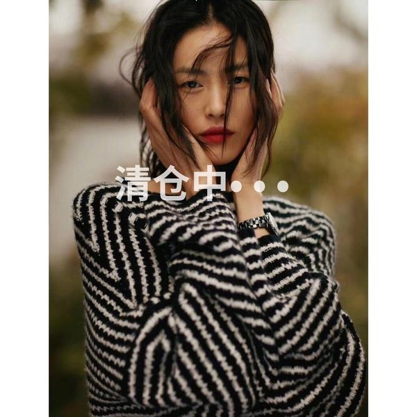 

striped 2021 new wool oversized sweater woman winter clothes luxury designer vintage 329w kdbz, White;black