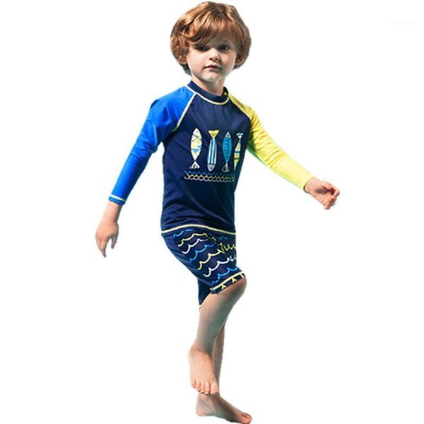 

gi forever boy two pieces suit swimwear long sleeve children's swimsuit 2020 baby cool swimsuit bathing suit maillot de bai1, White;black