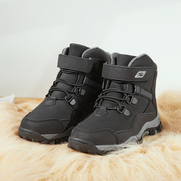 

boots boys snow 2021 winter plush soft-soled children' two cotton shoes in the, Black;grey