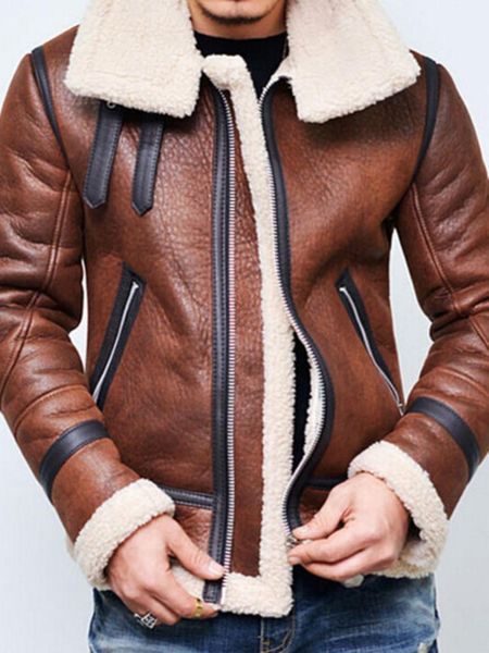 

2020 motorcycle pu leather jackets winter men faux fur jacket coats mens outwear fleece warm cashmere cotton parkas coat1, Black