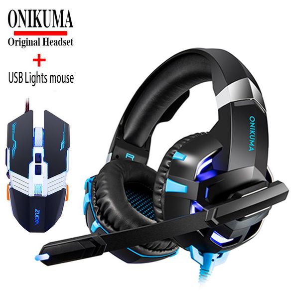 

onikuma k2a headphone for computer gaming headset and lapor tablet pc mobile phone casque gamer add usb luminous game mouse