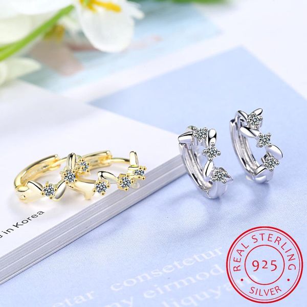 

hoop & huggie 925 sterling silver earring barbed wire ear cuff clip on s925 earrings gift for women girl teen jewelry ds1410, Golden;silver