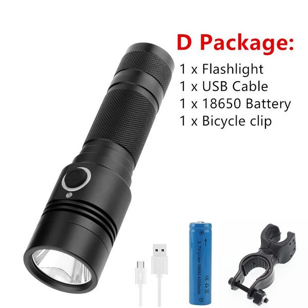 

aefj led flashlight 18650 xml t6 high power 1100lm lamp torch light powerful waterproof camp cycle bbytsh alice_bag