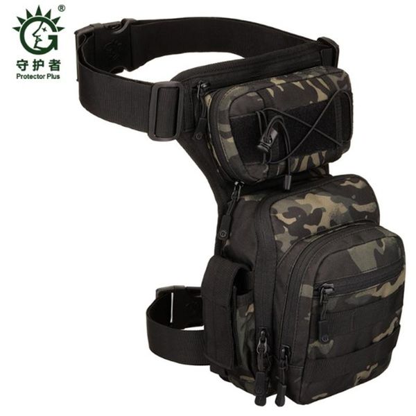 

male fashion tactical travel bag portable waist messenger bag 1000d nylon drop thigh leg multi- pouch waist pouch