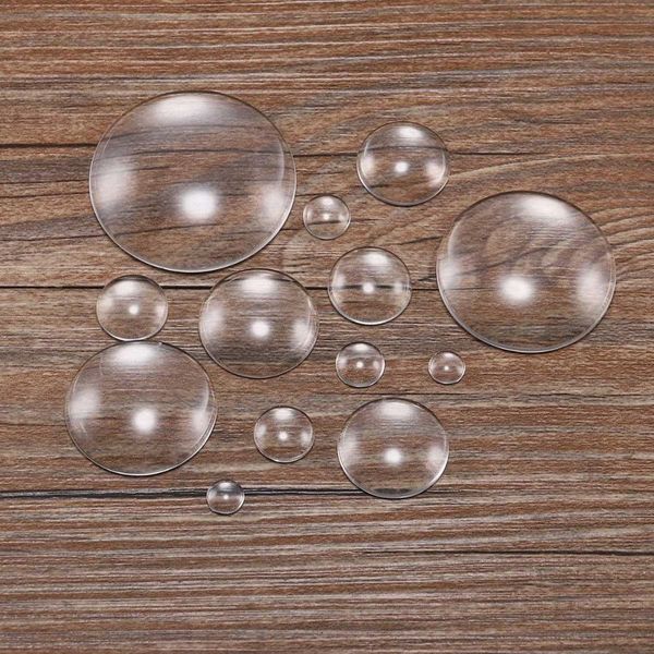 

50pcs/bag 8 10 12 14 16 18 20 25 30 mm round flat back clear glass cabochon transparent cabochon for diy q jllgae, Black