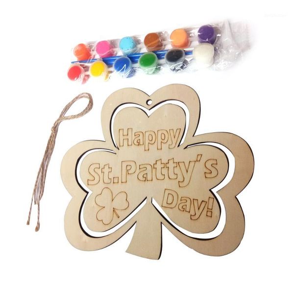 

christmas decorations wood hanging pendant decor diy painting board st.patrick's day ornaments with rope arts crafts gift tags1