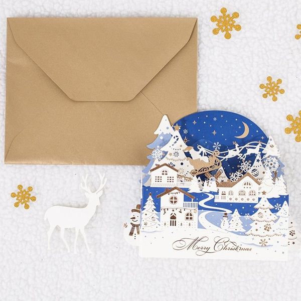 

greeting cards merry christmas with envelopes and snow j0pd