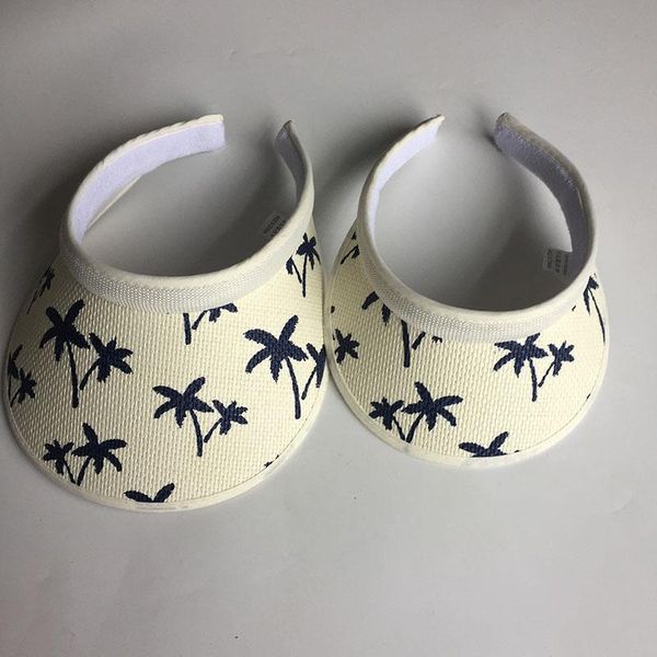 

2019 новые женские льняные шляпы sun hats diy кокосовое дерево забрало шапки родитель-ребенок летний туризм cap повседневная шляпа шапка пус, Black;white