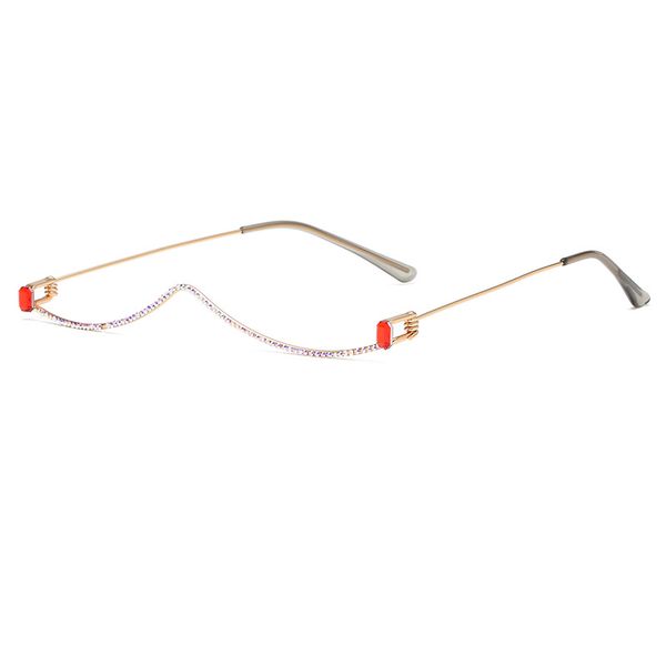 

2020 new designer fashion handmade diamond-encrusted womens ladies sunglasses frame only for women girl street shooting glasses frame s2081, Black