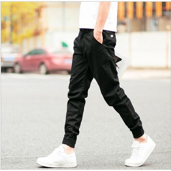 

2021 new spring running jogging men cotton joggers sweatpants trousers gyms sport pants 32o3, Black