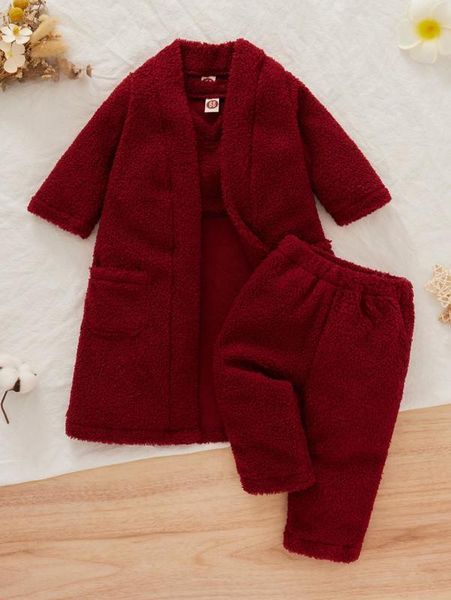 

baby fluffy vest, coat and trousers and coat she01, Blue