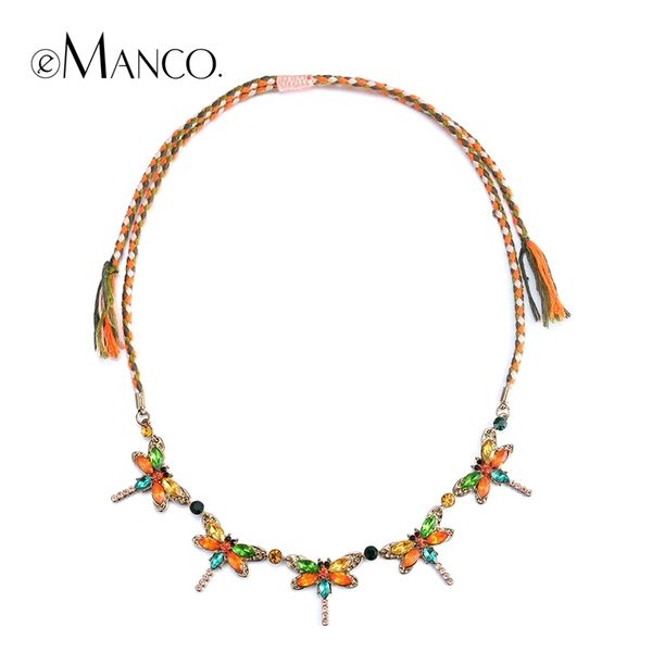 

adjustable rope necklaces crystal animal handmade rope necklace women handmade series dragonfly necklace emanco nl13527 y200323, Silver